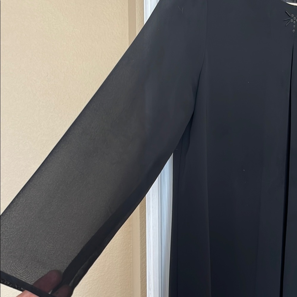 Liz Claiborne Black Long Sleeve Dress sz 12 - Picture 3 of 4